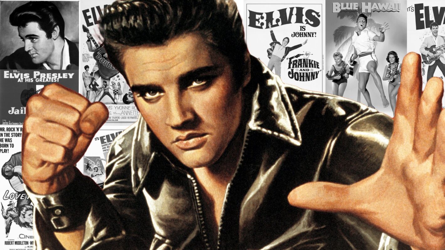 Where to watch Elvis movies collage with classic movie posters