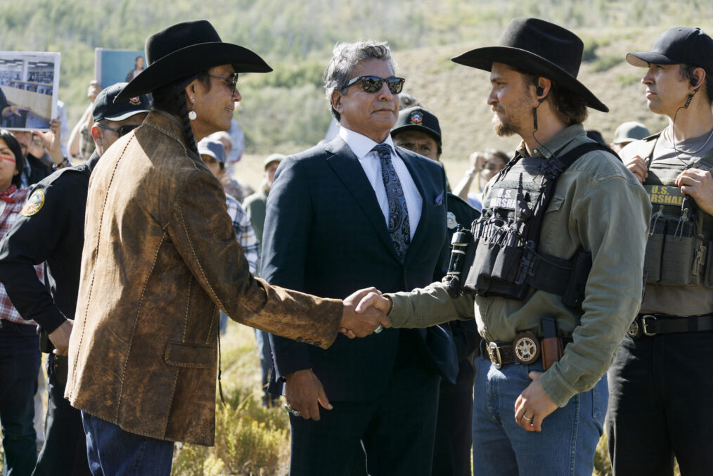Mo Brings Plenty, Gil Birmingham, and Luke Grimes in 'Marshals' Season 1