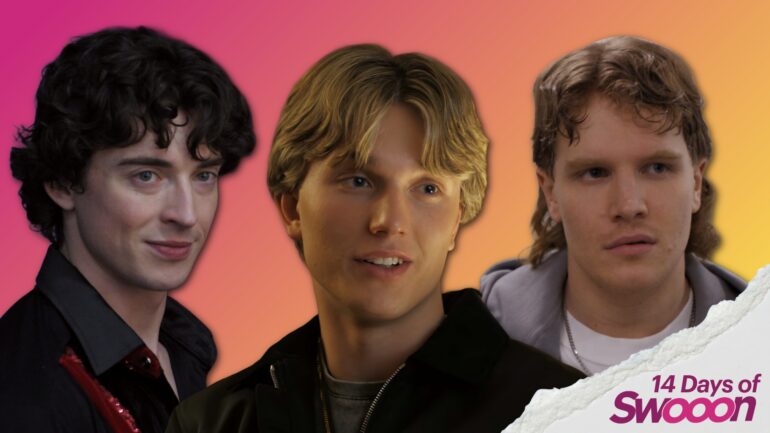 Olly Atkins, Cale Ambrozic, and Aidan Shaw as Freddie, Brayden, and Weston on Finding Her Edge