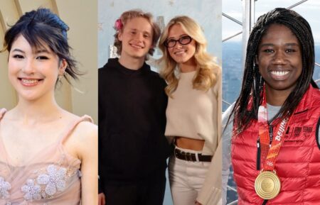 Alysa Liu attends the Gold House 4th Annual Gold Gala at The Music Center on May 10, 2025 in Los Angeles, California; Ilia Malinin and Rylee Arnold, Instagram, Ferbuary 19, 2026; Erin Jackson visits The Empire State Building on February 18, 2022 in New York City.
