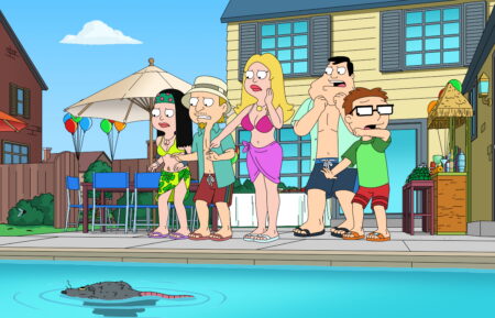 AMERICAN DAD: The Smiths are having a pool party!&nbsp; Everyone is coming, including Francines sister and Steves ex!&nbsp; Wait, is that a dead rat in the pool? in the all-new Aw Rats, A Pool Party Season 20 premiere episode of AMERICAN DAD airing Sunday, Feb. 22 (9:00-9:30 PM ET/PT) on FOX. AMERICAN DAD  © 2026 by 20th Television