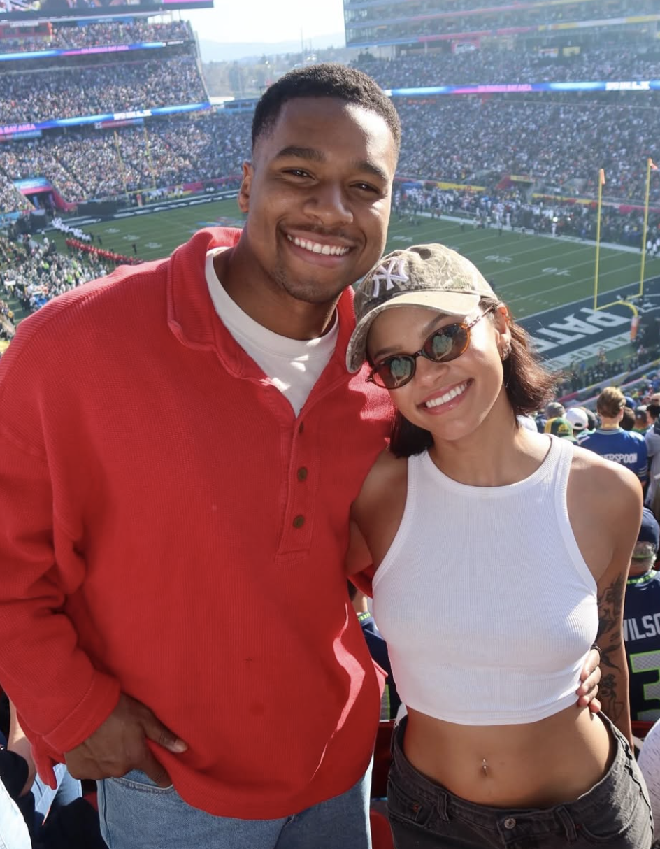 Andrew Spencer and Alexe Godin of Bachelor in Paradise at the Super Bowl
