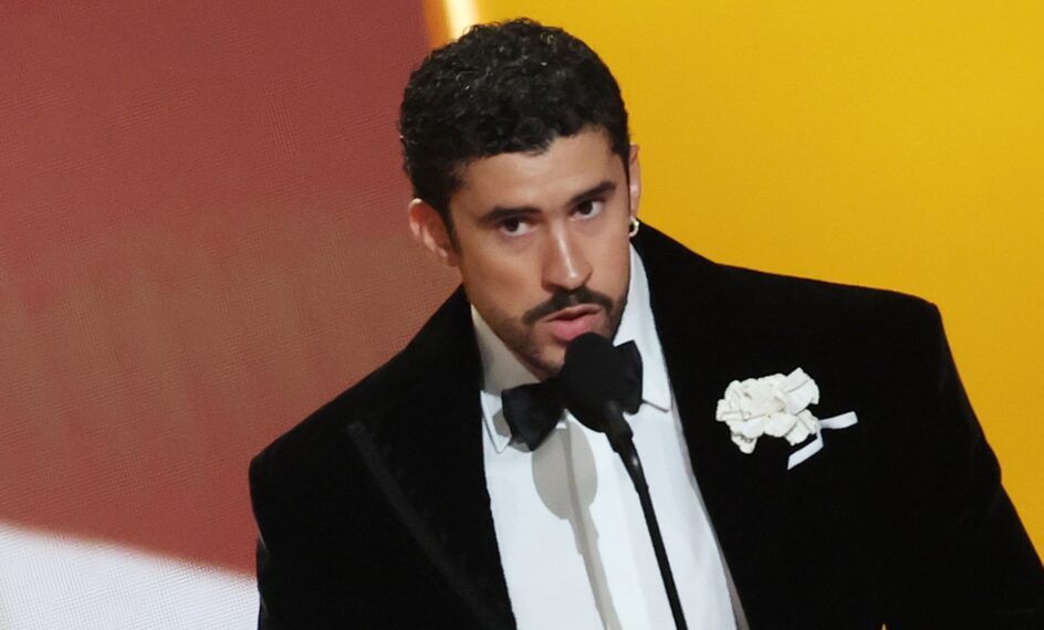 LOS ANGELES, CALIFORNIA - FEBRUARY 01: (FOR EDITORIAL USE ONLY) Bad Bunny accepts the Best Música Urbana Album award for "DeBÍ TiRAR MáS FOToS" onstage during the 68th GRAMMY Awards at Crypto.com Arena on February 01, 2026 in Los Angeles, California. (Photo by Frazer Harrison/Getty Images)