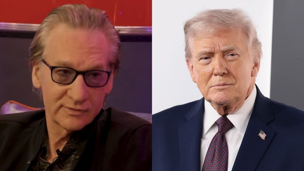 Bill Maher on the February 9, 2026, episode of the Club Random with Bill Maher podcast; President Donald Trump attends Amazon MGM's 'Melania' World Premiere at The Trump Kennedy Center on January 29, 2026 in Washington, DC.