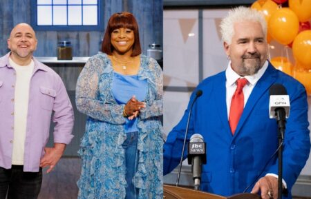 Duff Goldman and Kardea Brown on Season 1 of Food Network's 'Baking Championship: Next Gen,' 2026; Guy Fieri on Season 1 of Food Network's 'Flavortown Food Fight,' 2026.