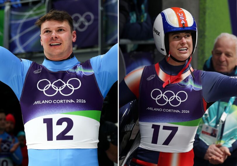 Emily and Dominik Fischnaller competing separately at the 2026 Olympics