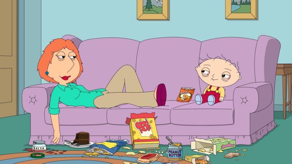 FAMILY GUY: For the first time in the show's history, Lois and Stewie finally understand each other -- thanks to Brian's edibles -- and explore and try to explain their complicated relationship in the all-new ìThe Edible Arrangementî season premiere episode of Family Guy airing Sunday, February 15 (9:31-10:00 PM ET/PT) on FOX. FAMILY GUY © 2026 by 20th Television