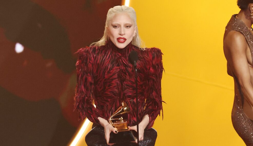 LOS ANGELES, CALIFORNIA - FEBRUARY 01: (FOR EDITORIAL USE ONLY) Lady Gaga accepts the Best Pop Vocal Album award for "MAYHEM" onstage during the 68th GRAMMY Awards at Crypto.com Arena on February 01, 2026 in Los Angeles, California. (Photo by Frazer Harrison/Getty Images)