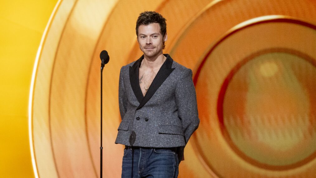 LOS ANGELES, CALIFORNIA - FEBRUARY 01: Harry Styles speaks onstage during the 68th GRAMMY Awards at Crypto.com Arena on February 01, 2026 in Los Angeles, California. (Photo by Emma McIntyre/Getty Images for The Recording Academy)
