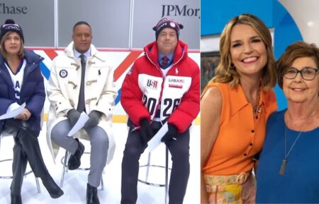 Hoda Kotb, Craig Melvin, and Carson Daly on the February 11, 2026, episode of NBC's 'Today'; Savannah Guthrie and Mom Nancy Guthrie.