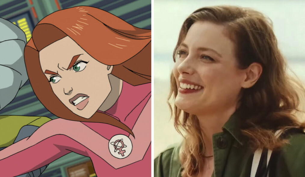 Invincible Season 4 - First Look; Universa (Danai Gurira) and Atom Eve (Gillian Jacobs) in Invincible; Courtesy of Prime; THE SEVEN FACES OF JANE, Gillian Jacobs, 2022. © Gravitas Ventures /Courtesy Everett Collection