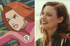 Invincible Season 4 - First Look; Universa (Danai Gurira) and Atom Eve (Gillian Jacobs) in Invincible; Courtesy of Prime; THE SEVEN FACES OF JANE, Gillian Jacobs, 2022. © Gravitas Ventures /Courtesy Everett Collection