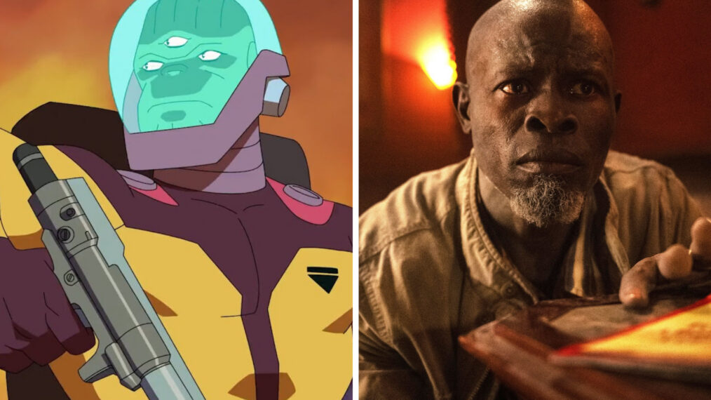 INVINCIBLE (Season 2, ep. 203, aired Nov. 17, 2023). photo: ©Amazon / Courtesy Everett Collection; A QUIET PLACE: DAY ONE, (aka A QUIET PLACE PART III), Djimon Hounsou, 2024. ph: Gareth Gatrell / © Paramount Pictures / Courtesy Everett Collection