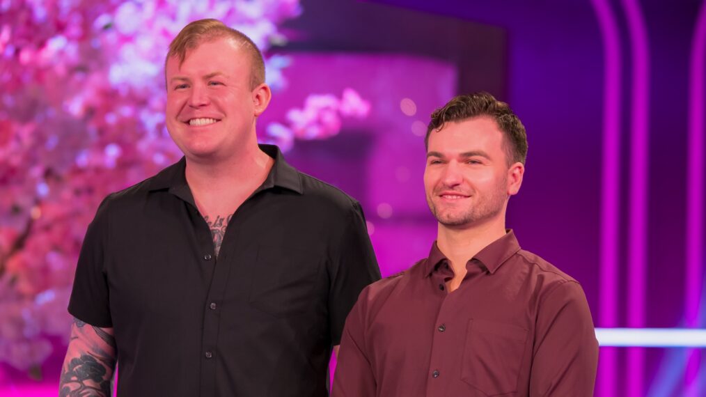 Contestants Jason and Tyler from episode 101 of Is it Cake? Valentines.