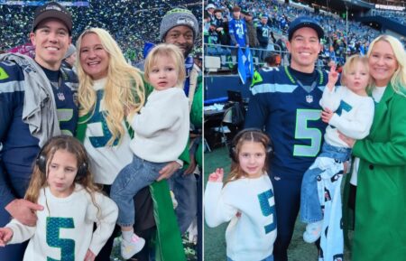 Jason Myer of the Seahawks and wife Katie Myer