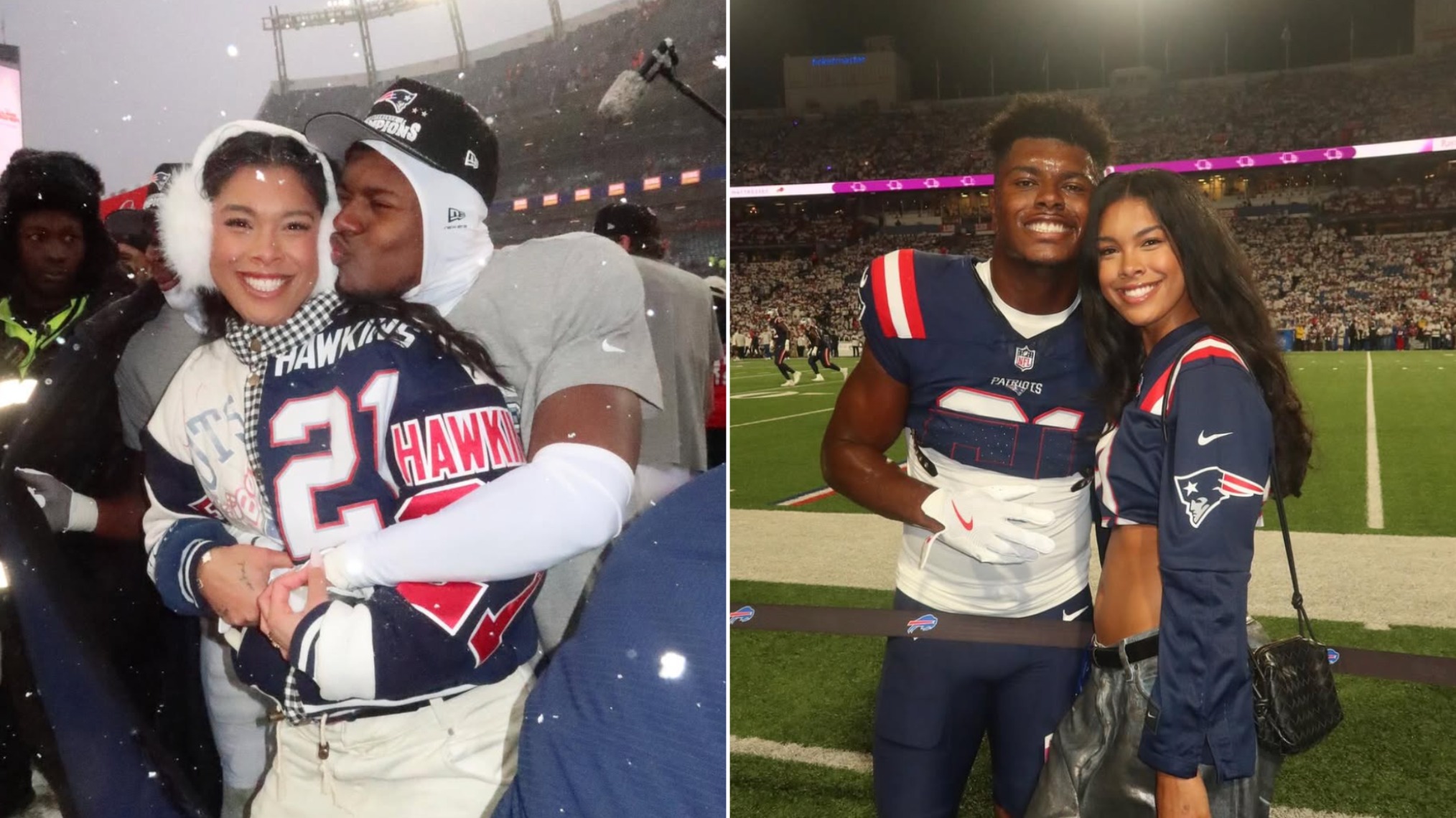 Jayda Hawkins and Jaylinn Hawkins of the New England Patriots