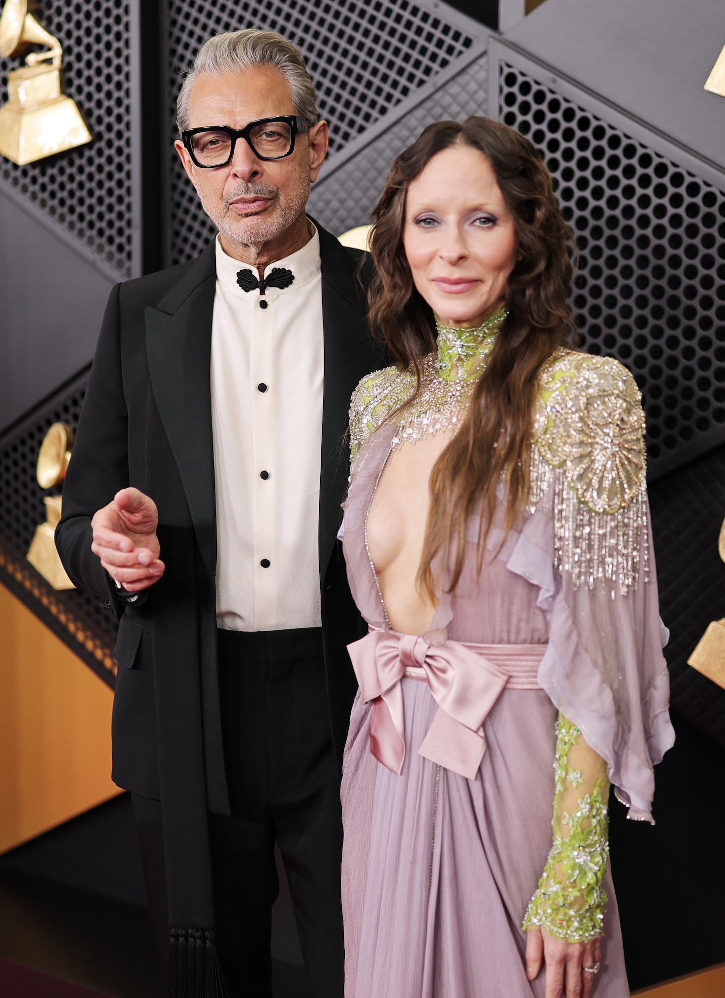 Jeff Goldblum and Emilie Livingston attend the 68th GRAMMY Awards on February 01, 2026 in Los Angeles, California.