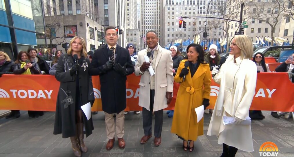 Jenna Bush Hager, Carson Daly, Craig Melvin, Sheinelle Jones, and Dylan Dreyer on the February 4, 2026, episode of NBC's 'Today.'