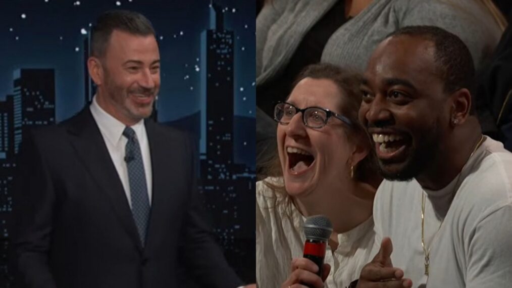Jimmy Kimmel and show audience members on the February 12, 2026, episode of ABC's 'Jimmy Kimmel Live!'