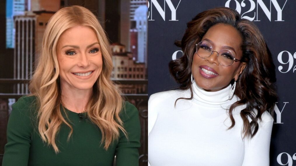 Kelly Ripa on the March 11, 2025, episode of ABC's 'Live With Kelly and Mark'; Oprah Winfrey poses before an In Conversation with Dr. Ania M. Jastreboff and Gayle King on Winfrey's and Jastreboff's book Enough at 92Y on January 13, 2026 in New York City.