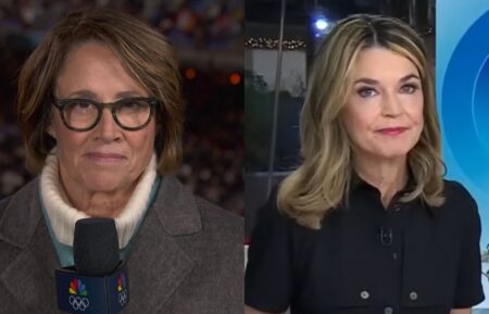Mary Carillo at the 22026 Winter Olympics Opening Ceremony, NBC, February 6, 2026; Savannah Guthrie on the December 19, 2025, episode of NBC's 'Today.'
