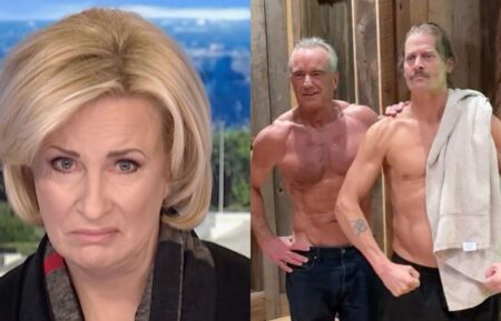 Mika Brzezinski on the February 18, 2026, episode of MS Now's 'Morning Joe'; Robert F. Kennedy Jr. and Kid Rock, Instagram, February 17, 2026.