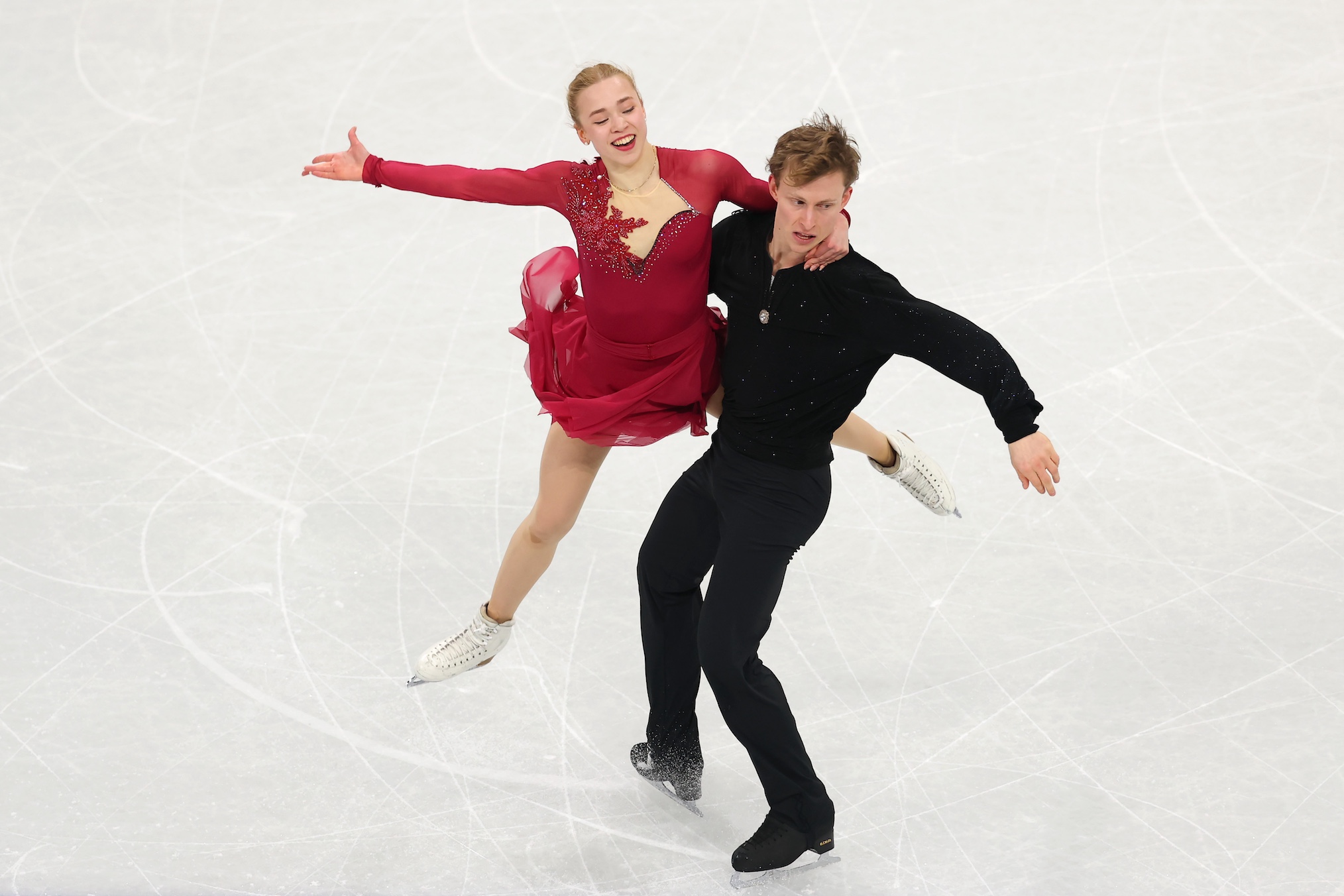 Milla Ruud Reitan and partner Nikolaj Majorov of Team Sweden compete in the Ice Dance - Free Dance on day five of the Milano Cortina 2026 Winter Olympic games at Milano Ice Skating Arena on February 11, 2026 in Milan, Italy.
