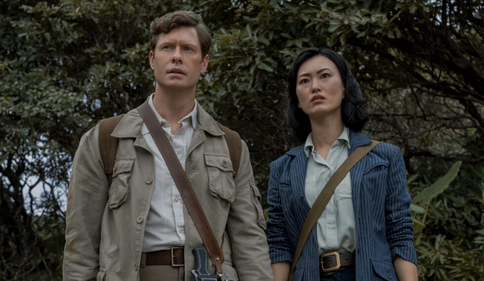 Anders Holm and Yamamoto in "Monarch: Legacy of Monsters," on Apple TV.