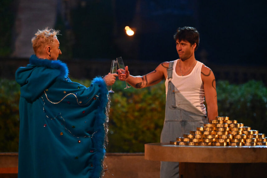 THE TRAITORS -- "Leap of Faith" Episode 411 -- Pictured: (l-r) Alan Cumming, Rob Rausch -- (Photo by: Euan Cherry/Peacock)