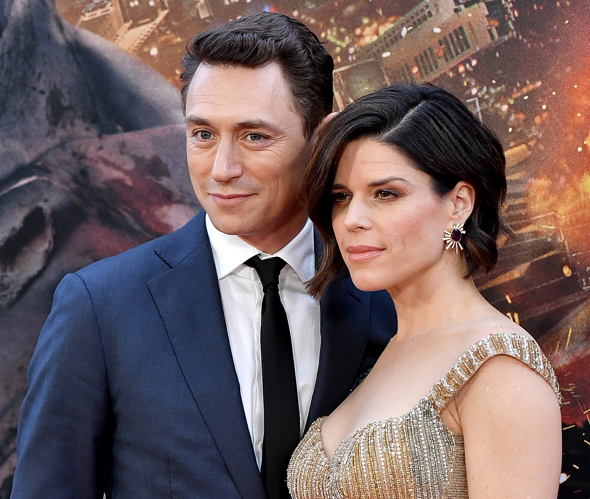 Neve Campbell and JJ Feild at AMC Loews Lincoln Square on July 10, 2018 in New York City.