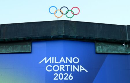 CORTINA D'AMPEZZO, ITALY - JANUARY 31: The Cortina Curling Olympic Stadium is seen ahead of the Milano Cortina 2026 Winter Olympics on February 01, 2026 in Cortina d'Ampezzo, Italy. (Photo by Mattia Ozbot/Getty Images)