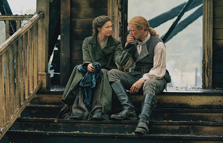 jamie fraser (sam heughan); Claire Fraser (Caitriona Balfe)