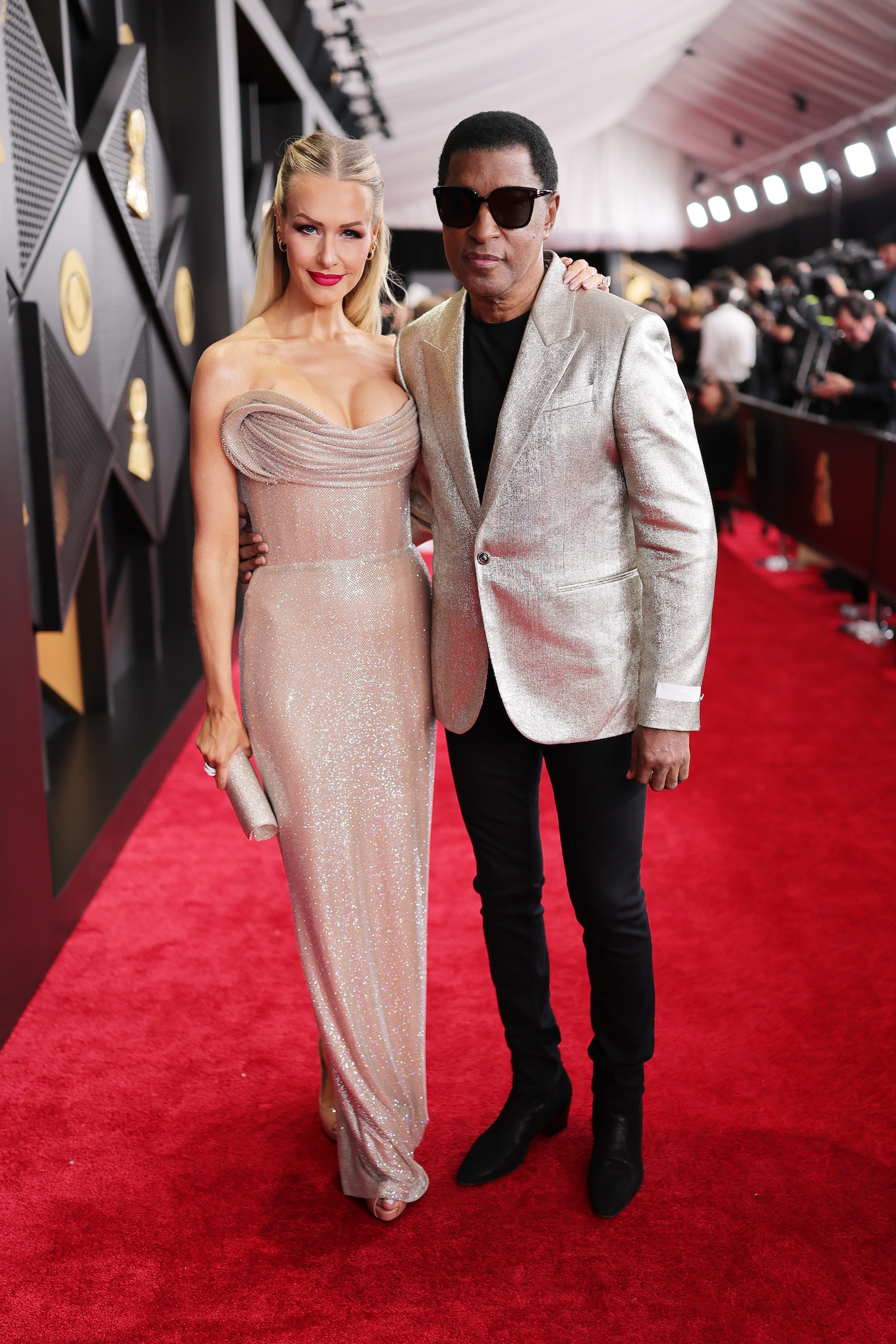 Rika Tischendorf and Babyface attend the 68th GRAMMY Awards on February 01, 2026 in Los Angeles, California.
