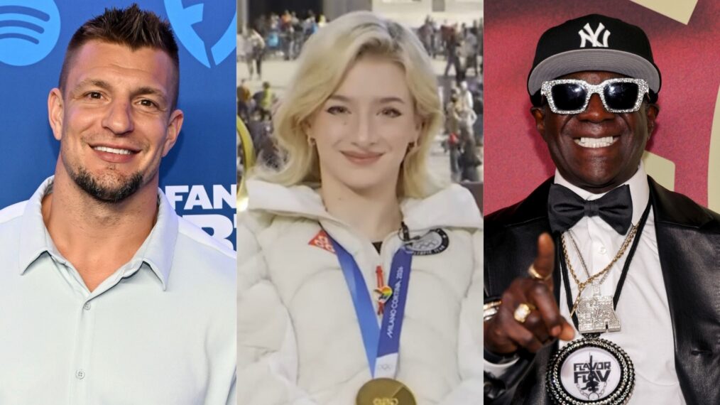 Rob Gronkowski attends FanDuel's Super Bowl Party Powered by Spotify on February 07, 2025 in New Orleans, Louisiana; Amber Glenn on the February 20, 2026, episode of NBC's 'Today'; Flavor Flav attends the Black Music Action Coalition Music Maker Dinner at The Sun Rose on January 28, 2026 in West Hollywood, California.