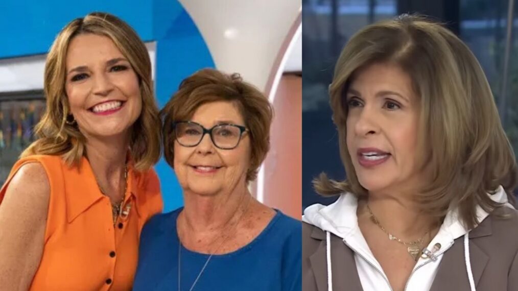 Savannah Guthrie and mom Nancy Guthrie on the set of NBC's 'Today'; Hoda Kotb on the Fbruary 13, 2026, episode of NBC's 'Today.'