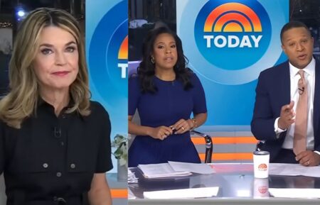 Savannah Guthrie on the December 19, 2025, episode of NBC's 'Today'; Sheinelle Jones and Craig Melvin on the February 3, 2026, episode of NBC's 'Today.'