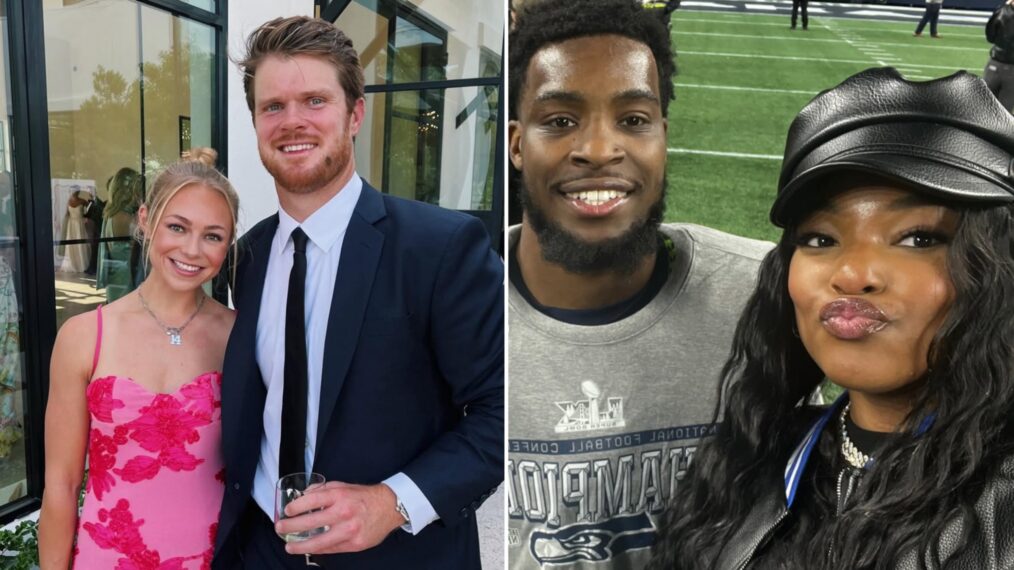 Nijeria McClain and Devon Witherspoon, and Katie Hoofnagle and Sam Darnold