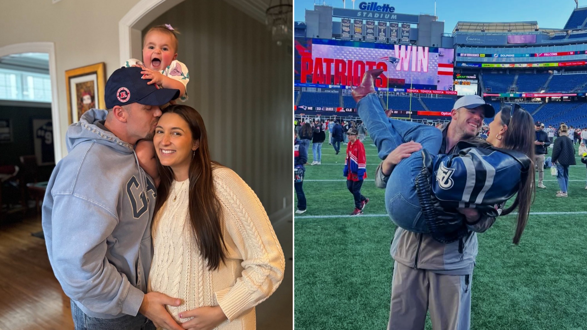 Shelby Spillane and Robert Spillane of the New England Patriots