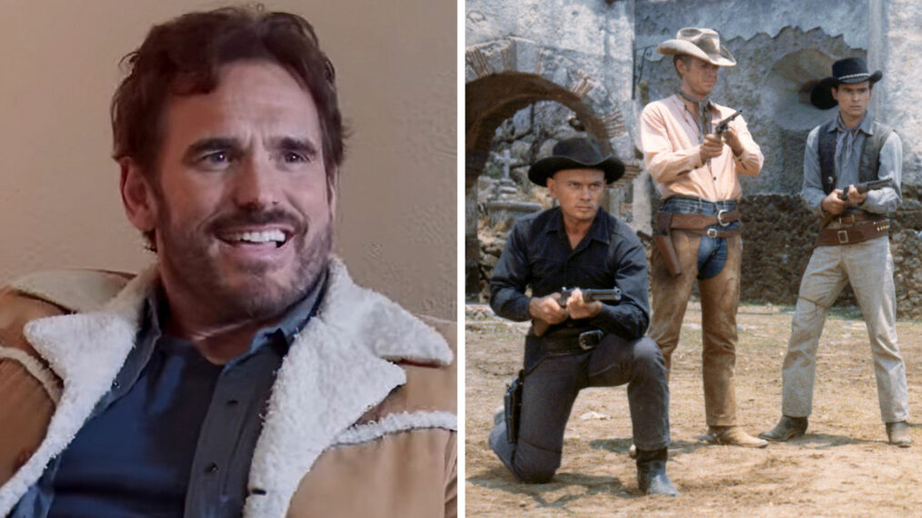 LAND OF DREAMS, Matt Dillon, 2021. © Vertical Entertainment /Courtesy Everett Collection; THE MAGNIFICENT SEVEN, Yul Brynner, Steve McQueen, Horst Buchholtz, Charles Bronson, Robert Vaughn, Brad Dexter, James Coburn, 1960