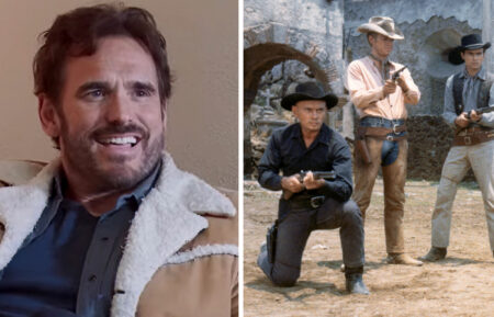 LAND OF DREAMS, Matt Dillon, 2021. © Vertical Entertainment /Courtesy Everett Collection; THE MAGNIFICENT SEVEN, Yul Brynner, Steve McQueen, Horst Buchholtz, Charles Bronson, Robert Vaughn, Brad Dexter, James Coburn, 1960