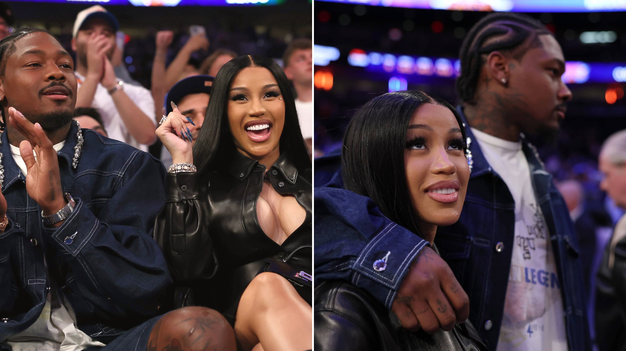 Stefon Diggs of the New England Patriots and Cardi B