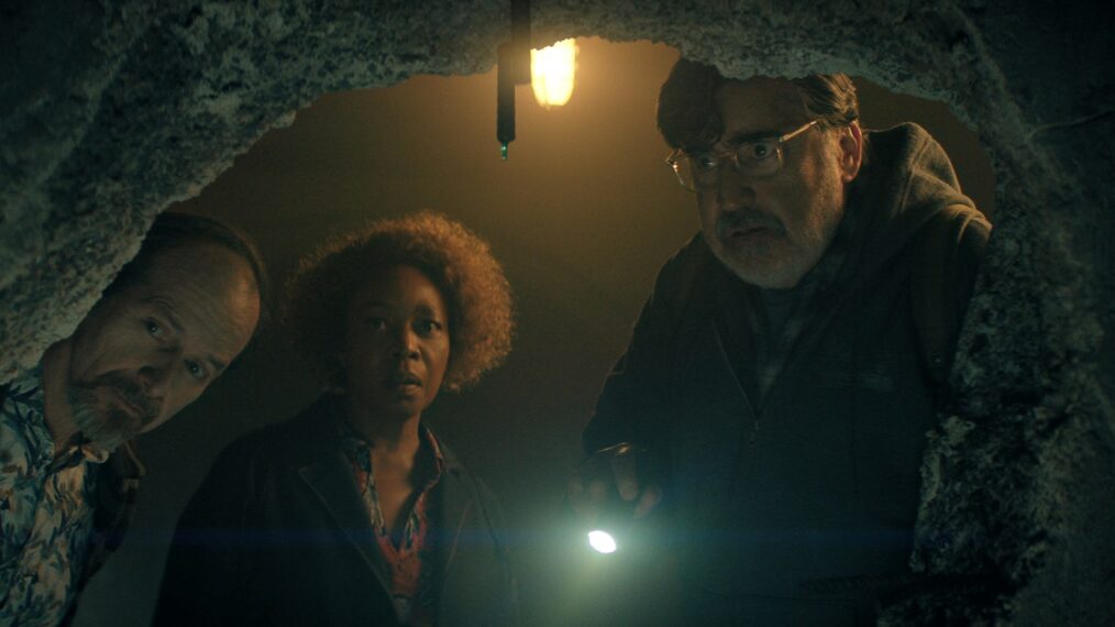 The Boroughs. (L to R) Denis OÕHare as Wally, Alfre Woodard as Judy, Alfred Molina as Sam in The Boroughs. Cr. Courtesy of Netflix © 2026