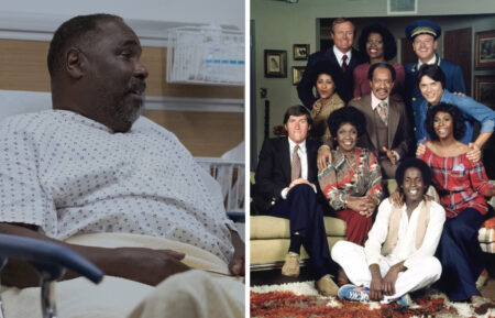 Langdon tends to Louie and has a heart to heart w/him. Louie offers sage advice. (Warrick Page/HBOMAX); THE JEFFERSONS, (top row, l to r): Franklin Cover, Roxie Roker, Ned Wertimer; (2nd): Marla Gibbs, Sherman Hemsley, Jay Hammer; (3rd): Paul Benedict, Isabel Sanford, Berlinda Tolbert; (bottom): Ernest Harden Jr., (Season 5), 1975-1985. © CBS / Courtesy: Everett Collection