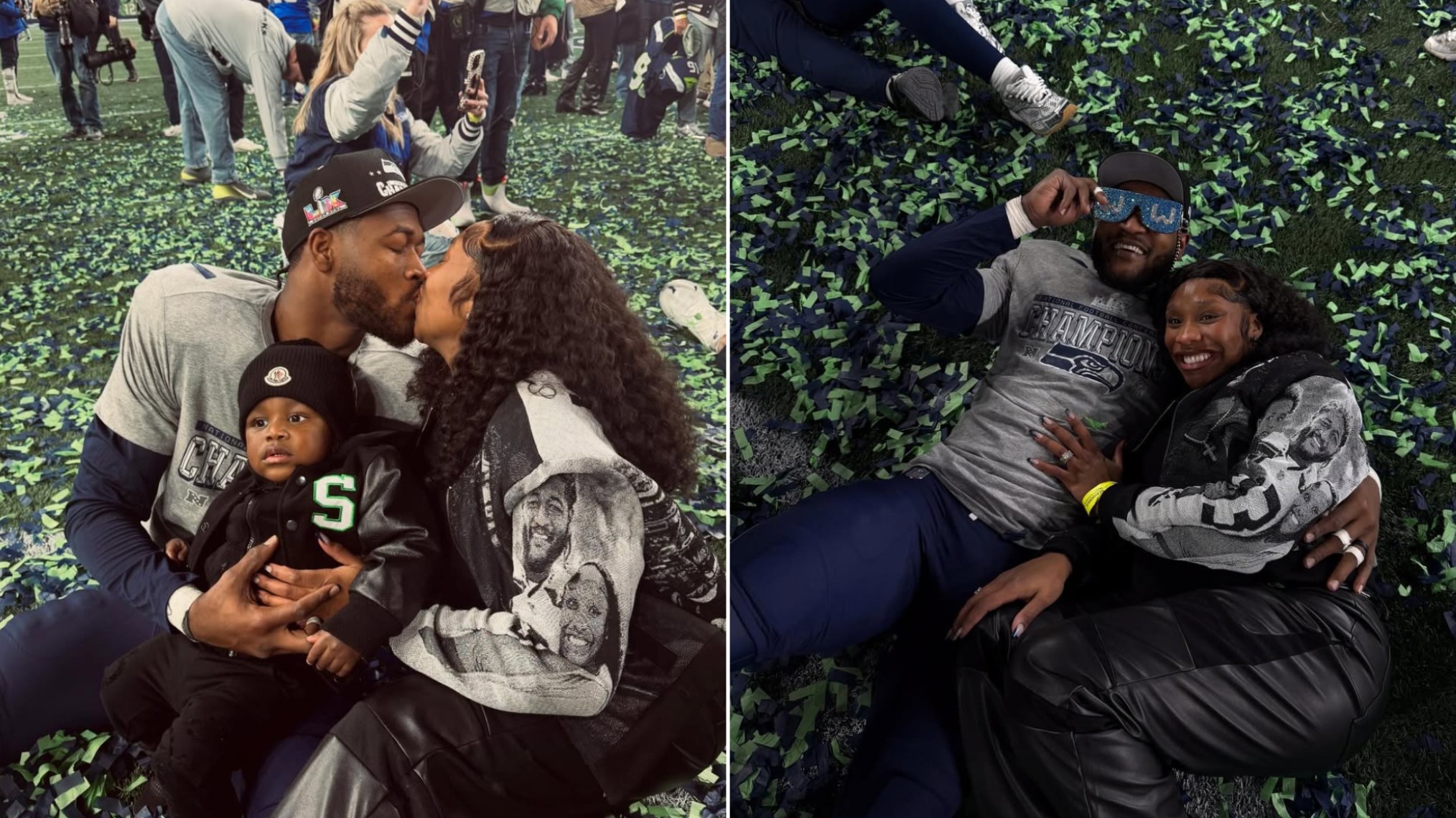 Tyra and Ernest Jones IV of the Seahawks