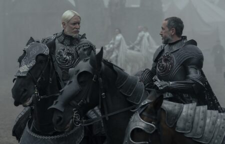 Sam Spruell and Bertie Carvel in 'A Knight of the Seven Kingdoms' Season 1 Episode 4