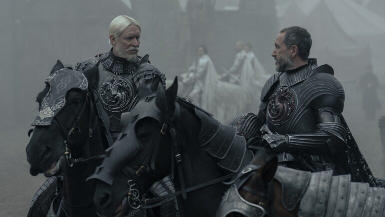Sam Spruell and Bertie Carvel in 'A Knight of the Seven Kingdoms' Season 1 Episode 4