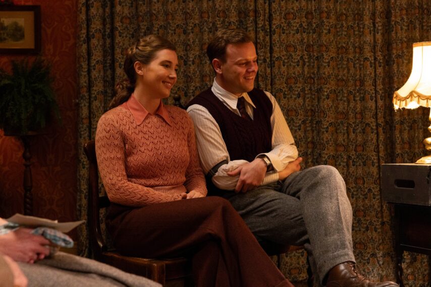Gaia Wise as Charlotte Beauvoir, Callum Woodhouse as Tristan Farnon in All Creatures and Great and Small