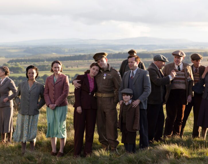 Anna Madeley, Gaia Wise, Callum Woodhouse, Thomas Riches and Nicholas Ralph in All Creatures Great and Small