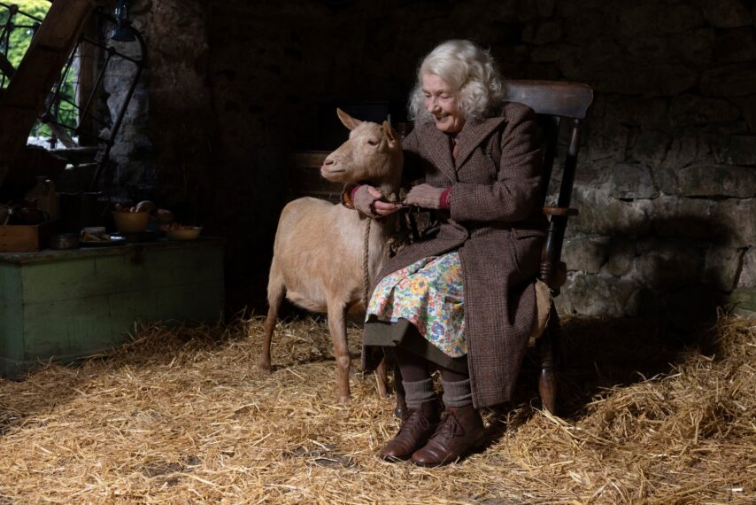 Susan Hilton and Hilda the goat in All Creatures Great and Small