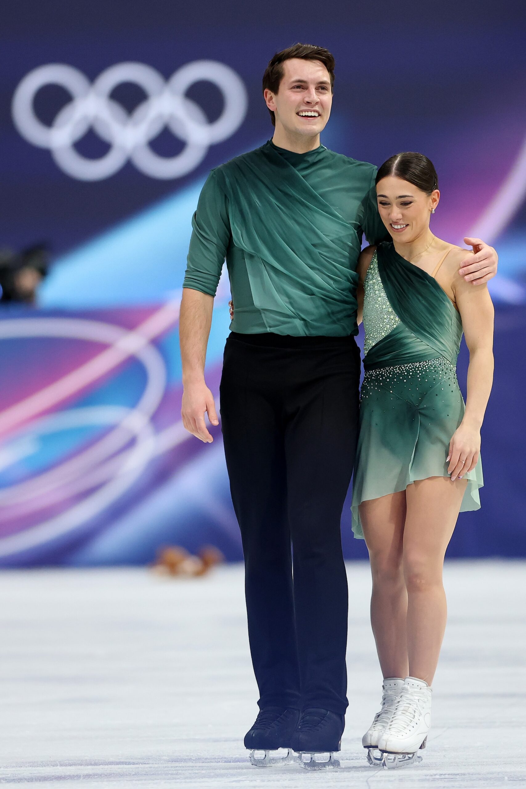Anastasia Vaipan-Law and partner Luke Digby of Team Great Britain compete in Pair Skating - Short Program on day nine of the Milano Cortina 2026 Winter Olympic games at Milano Ice Skating Arena on February 15, 2026 in Milan, Italy.